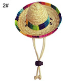 Cute Mini Puppy Dog Straw Woven Sun Hat Cap Mexican Sombrero Pet Supplies