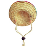 Cute Mini Puppy Dog Straw Woven Sun Hat Cap Mexican Sombrero Pet Supplies