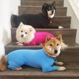 Pet Dog Onesie Clothes Medium Large Dog Pajamas Anxiety Calming Shirt 4 Legs Dog Jumpsuit Prevent Shedding Hair Surgery Recovery