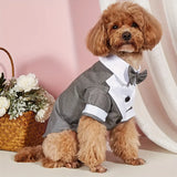 Pet Shirt Small Dog Clothes Wedding Formal Suit With Bow Tie Costume