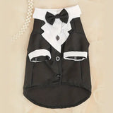 Pet Shirt Small Dog Clothes Wedding Formal Suit With Bow Tie Costume