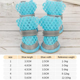 4Pcs Nonslip Dog Shoes Summer Heat Resistant Mesh Breathable Dog Boots Cute Dog Mesh Sandals with Reflective Adjustable Straps