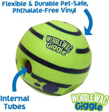 Wobble Wag Giggle Glow Ball Interactive Dog Toy Fun Giggle Sounds When Rolled or Shaken Pets Know Best As Seen On TV