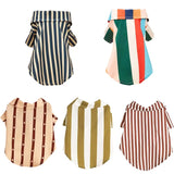 Cooling Summer Pet Clothes Vertical Stripe Dog Shirts for Small Dogs Cats Schnauzer Chihuahua Puppy Clothing ropa para perros