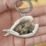 Dog Sleeping Angel Keychains