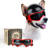 ATUBAN Dog Helmet and Dog Goggles for Small Dogs-Pet Motorcycle Helmet Hat with Ear Holes Adjustable Straps for Puppy Riding