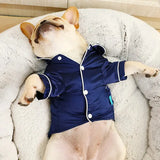 Luxury Pet Dog Pajamas Soft Silk French Bulldog Pajamas Pet Coat Clothing For Small Dogs Shih Tzu Puppy Cat Clothes XS-2XL