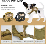 Chihuahua Cloth Small Dog Tactical Vest Training Harness xs Outdoor Working  Adjustable Military MOLLE with Rubber Handle