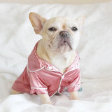 Luxury Pet Dog Pajamas Soft Silk French Bulldog Pajamas Pet Coat Clothing For Small Dogs Shih Tzu Puppy Cat Clothes XS-2XL